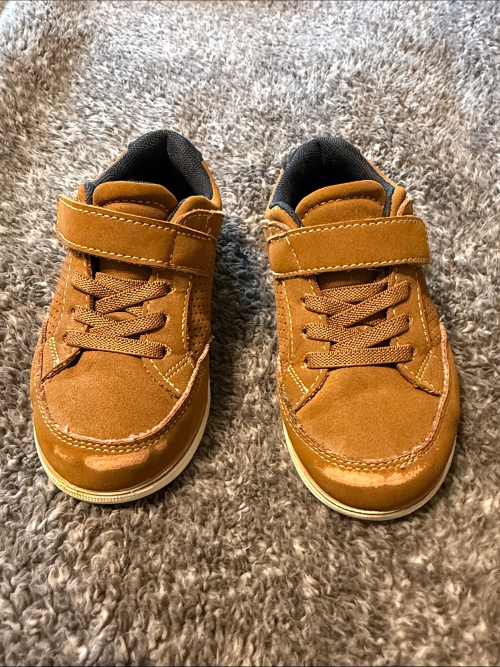 Crown Vintage Kids Suede Sneakers in Cognac